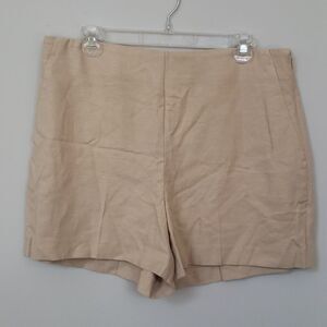 Ann Taylor Shorts Womens 10 Linen Blend High Rise Dressy Neutral Travel Swiftie